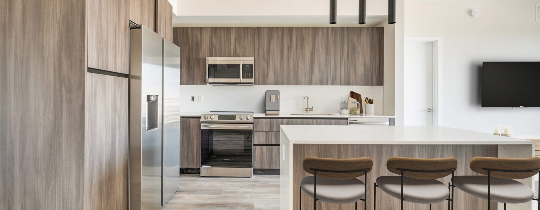 Well-lit kitchen with ample counter space